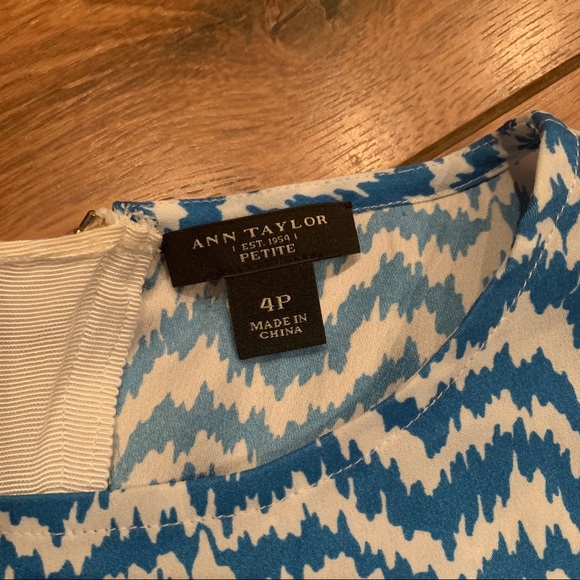 Ann Taylor blue and white tank size 4P GUC - Picture 2 of 4